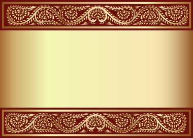 Gold(en) background with band of the vegetable pattern clipart