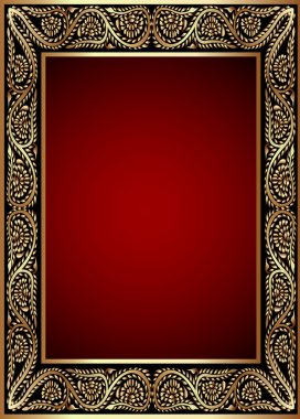 Gold(en) frame with band of the vegetable pattern clipart