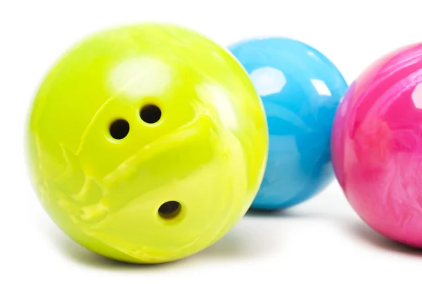 Bolas de boliche coloridas — Fotografia de Stock