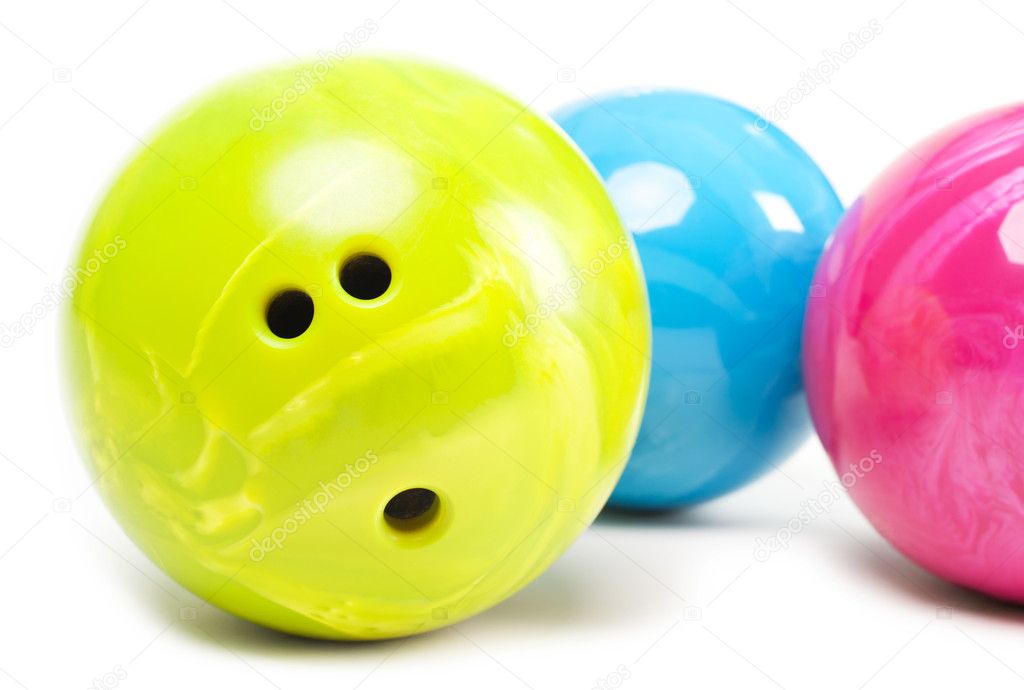 Colorful bowling balls