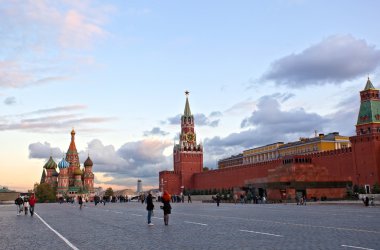 Red square near Kremlin wall clipart