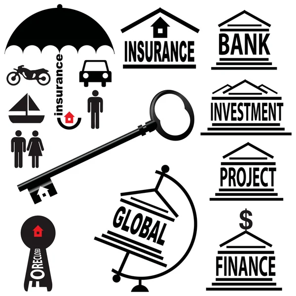 Simboli finanziari — Vettoriale Stock