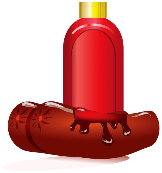Saucisses au ketchup — Image vectorielle