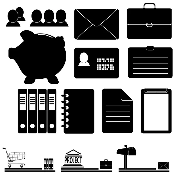 Un ensemble d'icônes d'affaires — Image vectorielle