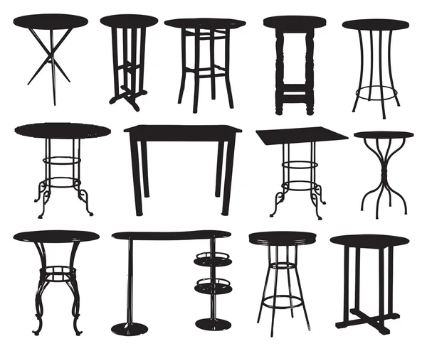 Un ensemble de tables de bar — Image vectorielle