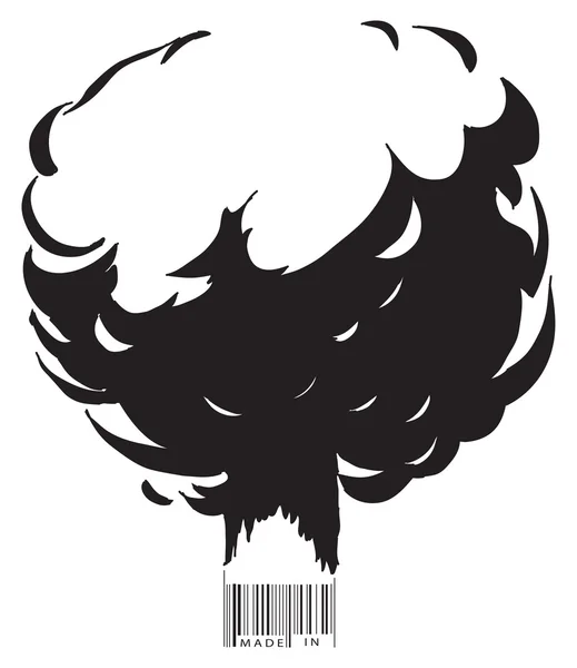Explosion and bar code — Stock Vector