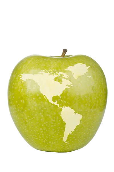Mapa mundial da Apple — Fotografia de Stock
