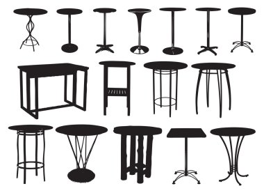 A set of bar tables clipart