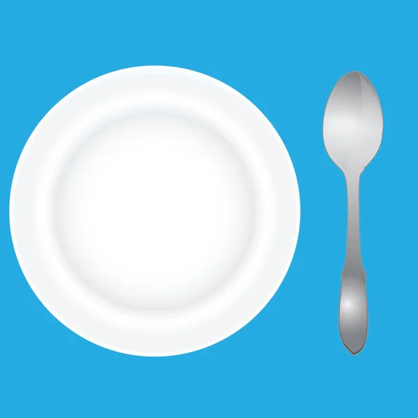 Βαθύ πιάτο και το κουτάλι — Διανυσματικό Αρχείο