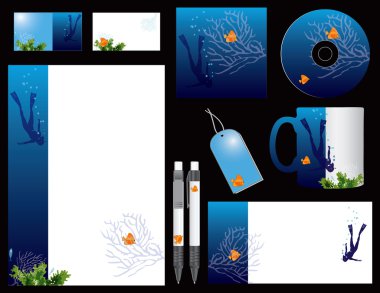 Corporate style diving clipart