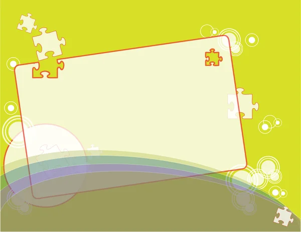 Fond vert avec puzzle — Image vectorielle