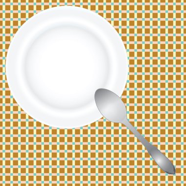Deep dish and spoon clipart