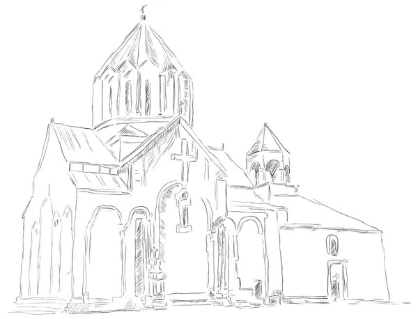 阿尔巴尼亚的老教堂 — 图库矢量图片