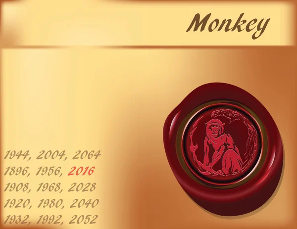 Year of Monkey - background — Stock Vector