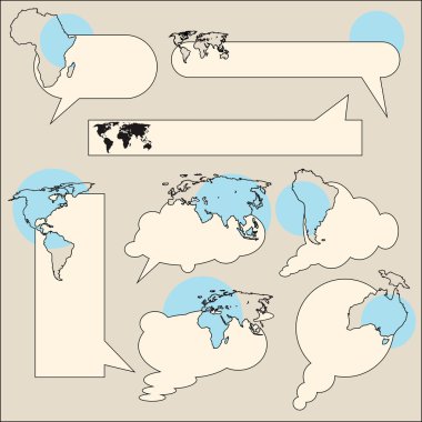 Text balloon continent clipart