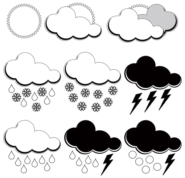 Símbolos para meteorologistas — Vetor de Stock