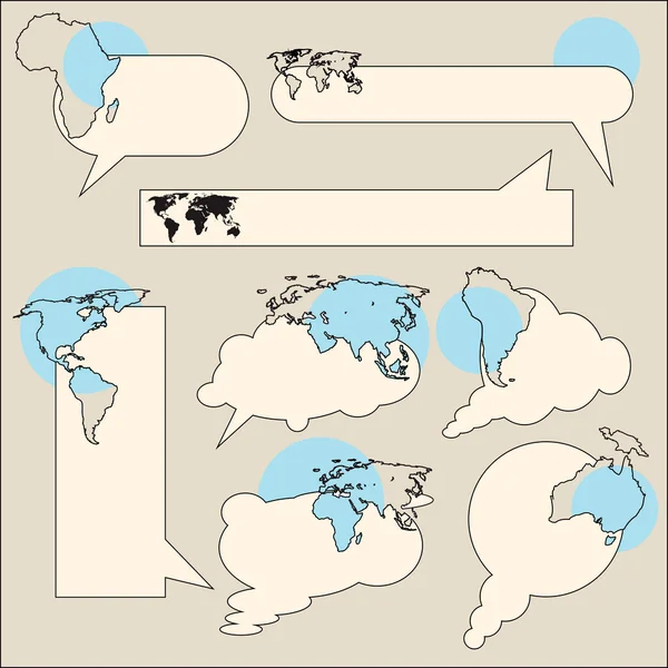Text balloon continent — Stock Vector