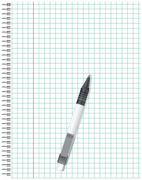 Pen and notebook — Stock Vector