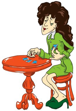 Fortune Teller with cards clipart