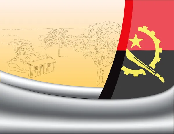 Vlajka Angoly a statek — Stockový vektor