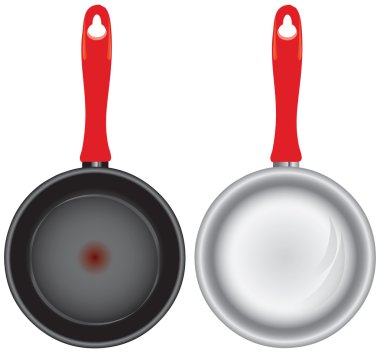 Set of saucepans clipart