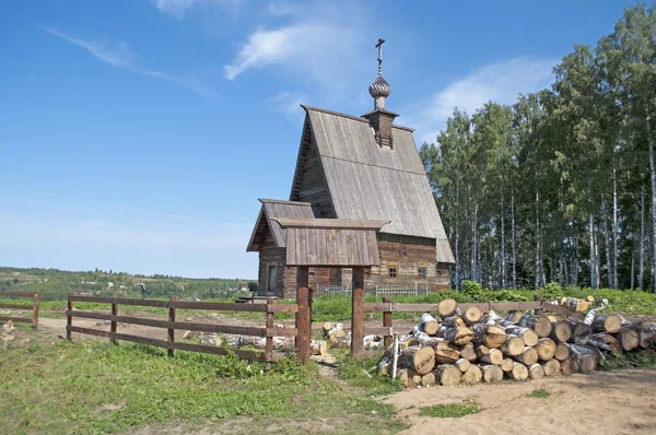 Wooden church on the Levitan's Mount. Ples, Russia — Stock Photo, Image