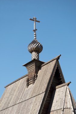 Top of wooden church in Ples, Russia clipart