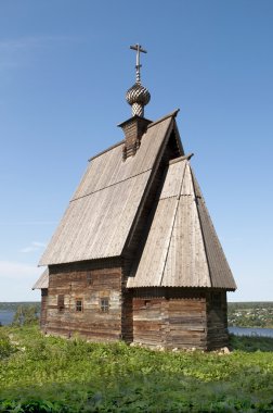 Wooden church in Ples, Russia clipart