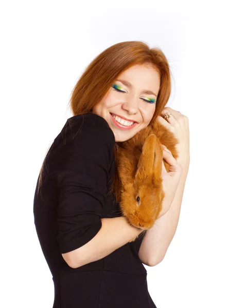Retrato de una joven hermosa mujer con el pelo foxy —  Fotos de Stock