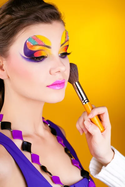 Nahaufnahme Porträt einer sexy Frau mit Make-up — Stockfoto
