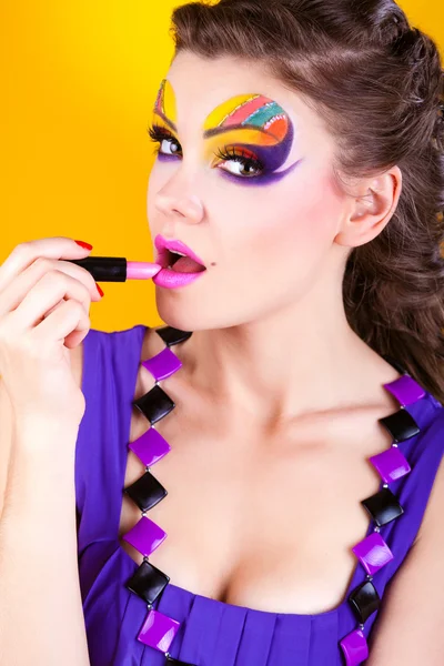 Szczegół portret seksowny kobiety z make-up — Zdjęcie stockowe