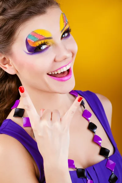 Close-up portrait of sexy woman with make-up — Stock Photo, Image
