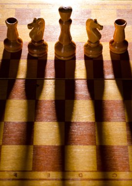 Wooden chess pieces clipart