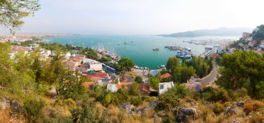 Panoramic view of a sea resort city, Fethiye, Turkey clipart