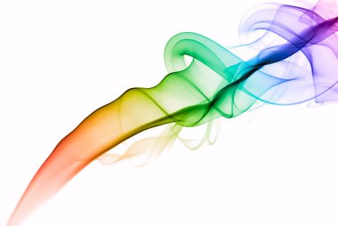 Colored smoke isolated on white background clipart