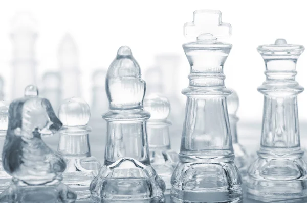 Peças de xadrez de vidro — Fotografia de Stock