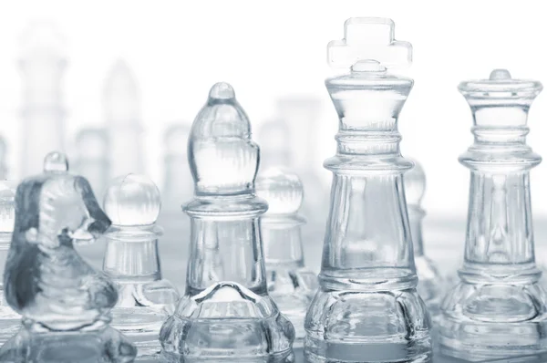 Glass chess pieces — Stock Photo, Image