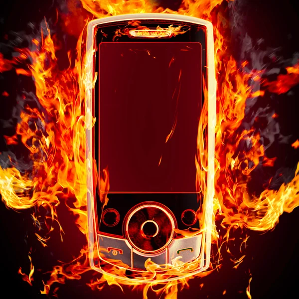 Telefone em chamas — Fotografia de Stock