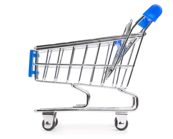 Side view of a shopping cart isolated on white — Stock Photo, Image