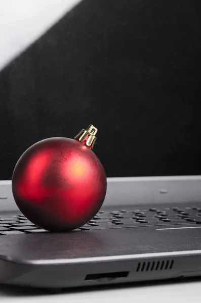 Ball on a laptop keyboard — Stock Photo, Image