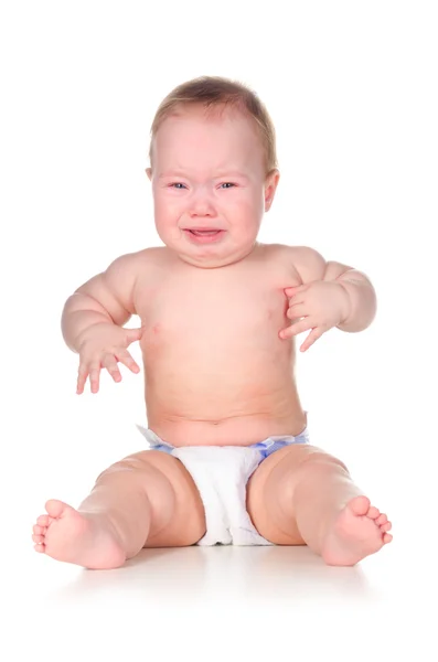 O bebé está a chorar — Fotografia de Stock