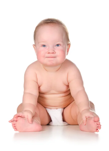 Baby is thoughtfully looking sideways — Stock Photo, Image