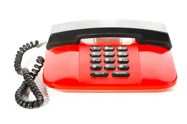 Telefone vermelho da mesa — Fotografia de Stock