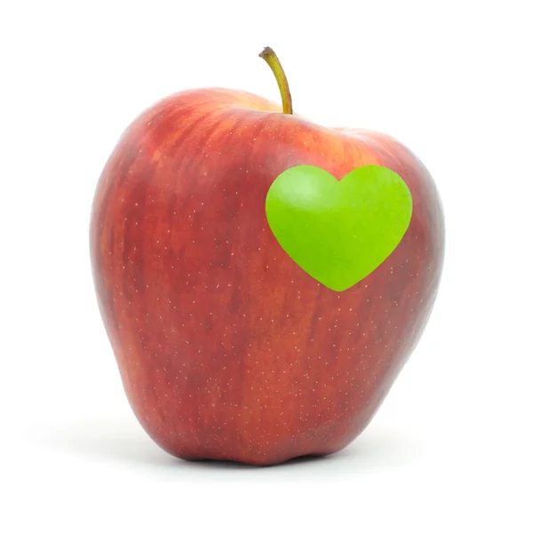 Czerwone jabłko symbol serca — Zdjęcie stockowe