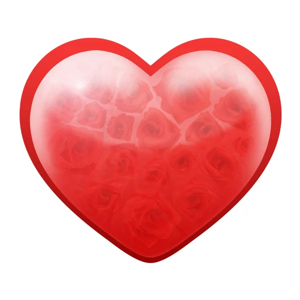 Älska hjärta av rosor — Stockfoto