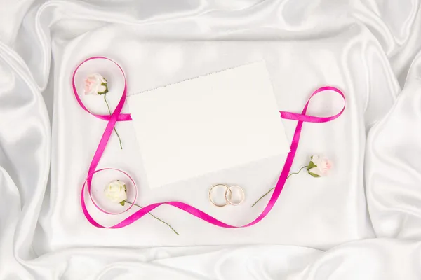Wedding card for text and accessories — Stock Photo, Image