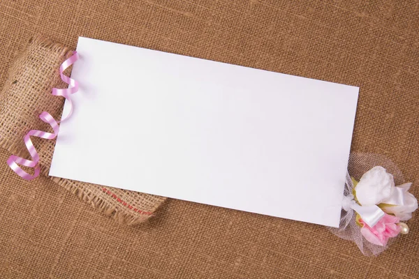 Біла листівка для привітання — стокове фото