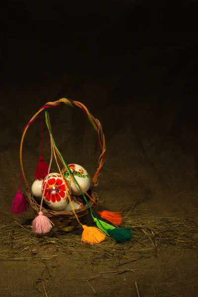 stock image Eggs in a basket. Easter.