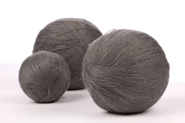 Bolas cinza de lã — Fotografia de Stock
