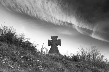 Graveyard and clouds